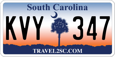 SC license plate KVY347