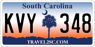 SC license plate KVY348