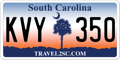 SC license plate KVY350