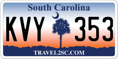 SC license plate KVY353