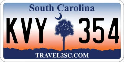 SC license plate KVY354
