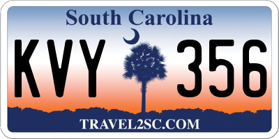 SC license plate KVY356