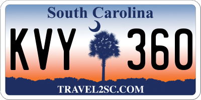 SC license plate KVY360