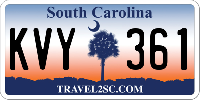 SC license plate KVY361