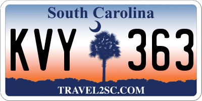 SC license plate KVY363