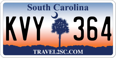SC license plate KVY364