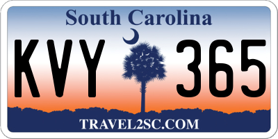 SC license plate KVY365