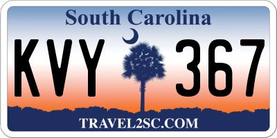 SC license plate KVY367