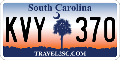 SC license plate KVY370