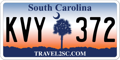 SC license plate KVY372