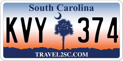SC license plate KVY374