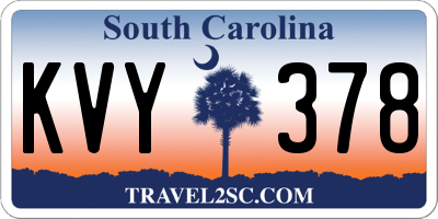 SC license plate KVY378