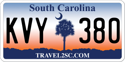 SC license plate KVY380