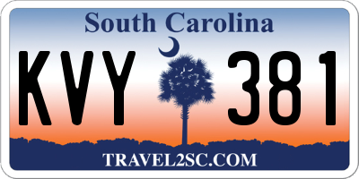 SC license plate KVY381
