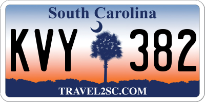 SC license plate KVY382