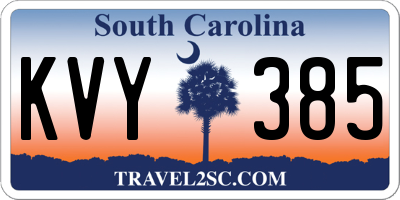 SC license plate KVY385