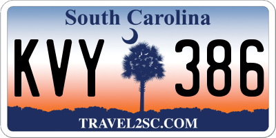 SC license plate KVY386