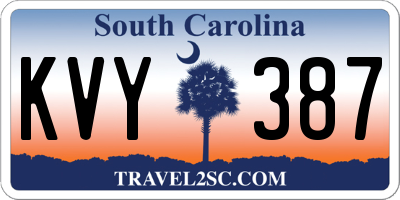 SC license plate KVY387