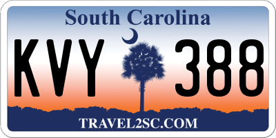 SC license plate KVY388