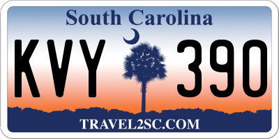 SC license plate KVY390