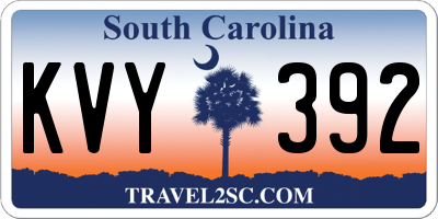 SC license plate KVY392