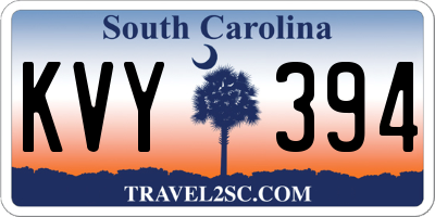 SC license plate KVY394