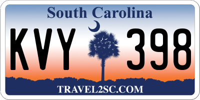 SC license plate KVY398