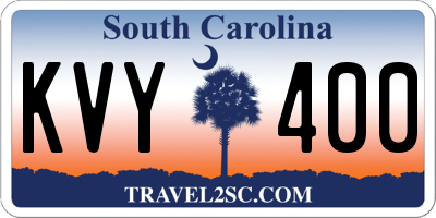 SC license plate KVY400