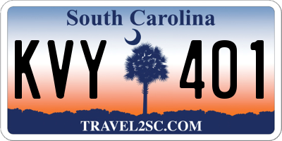SC license plate KVY401