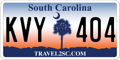SC license plate KVY404
