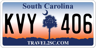 SC license plate KVY406