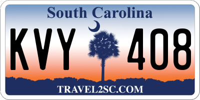 SC license plate KVY408