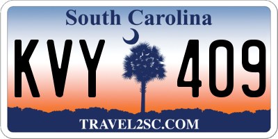 SC license plate KVY409