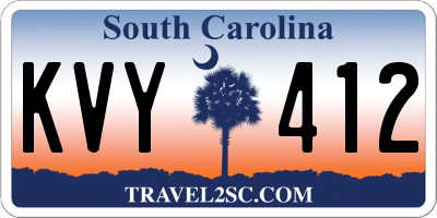 SC license plate KVY412
