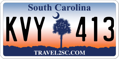 SC license plate KVY413