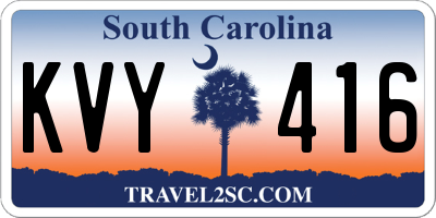 SC license plate KVY416
