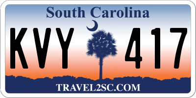 SC license plate KVY417