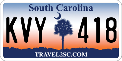 SC license plate KVY418