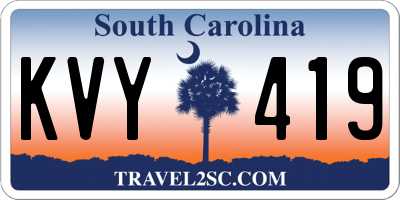 SC license plate KVY419
