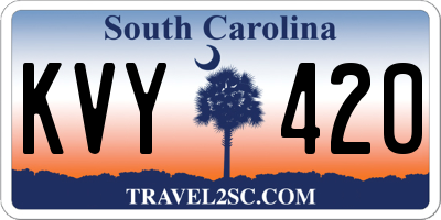 SC license plate KVY420