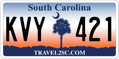 SC license plate KVY421