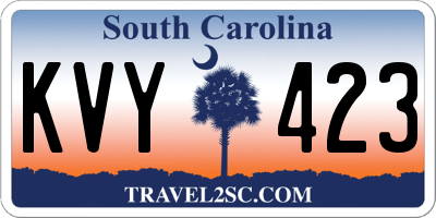 SC license plate KVY423
