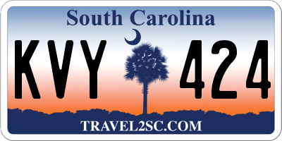 SC license plate KVY424