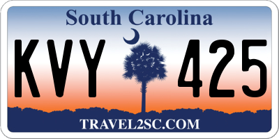 SC license plate KVY425