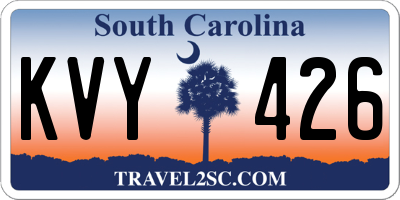 SC license plate KVY426