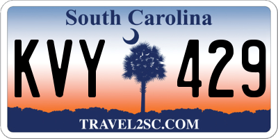 SC license plate KVY429