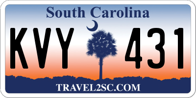 SC license plate KVY431