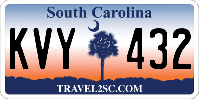 SC license plate KVY432