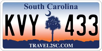 SC license plate KVY433