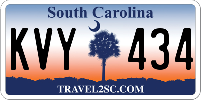 SC license plate KVY434